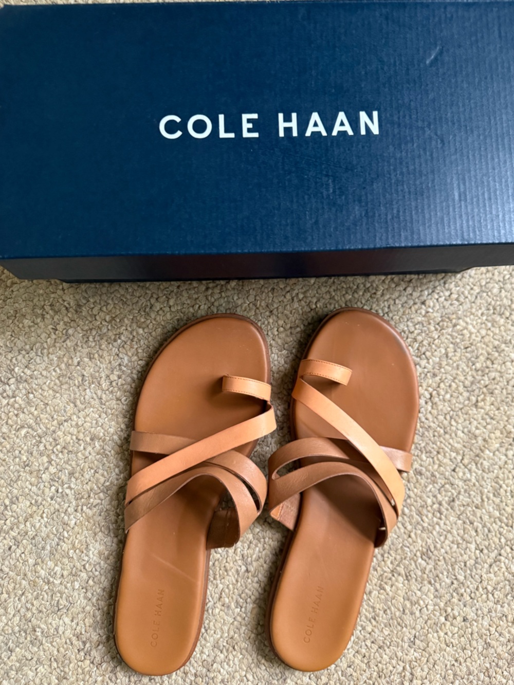 Cole Haan Tan Leather Strappy Sandals